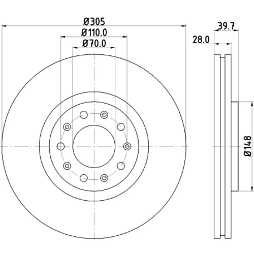 Brzdový kotúč 8DD 355 116-631 /HELLA/ - obr. 3