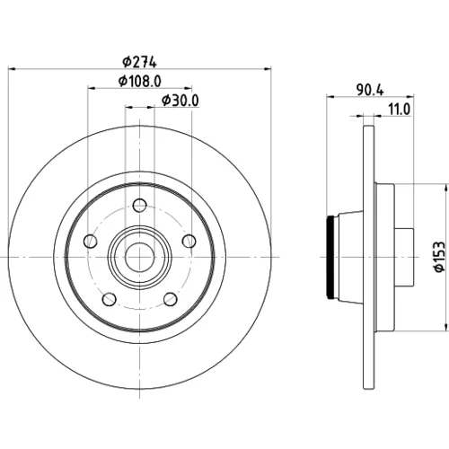 Brzdový kotúč 8DD 355 123-421 /HELLA/ - obr. 3