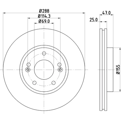 Brzdový kotúč 8DD 355 126-431 /HELLA/ - obr. 3