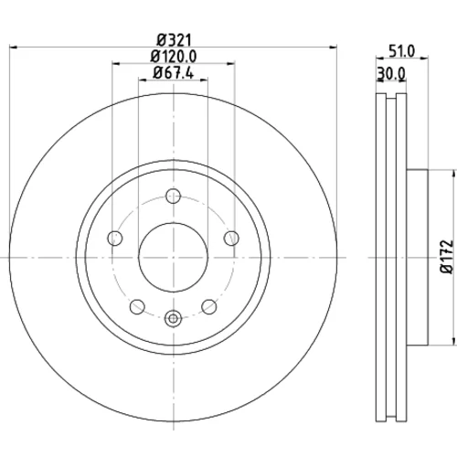 Brzdový kotúč 8DD 355 129-091 /HELLA/ - obr. 3