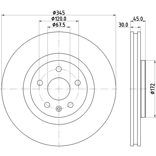 Brzdový kotúč 8DD 355 132-621 /HELLA/ - obr. 3