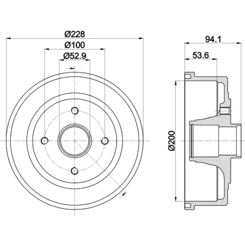 Brzdový bubon 8DT 355 300-411 /HELLA/ - obr. 3