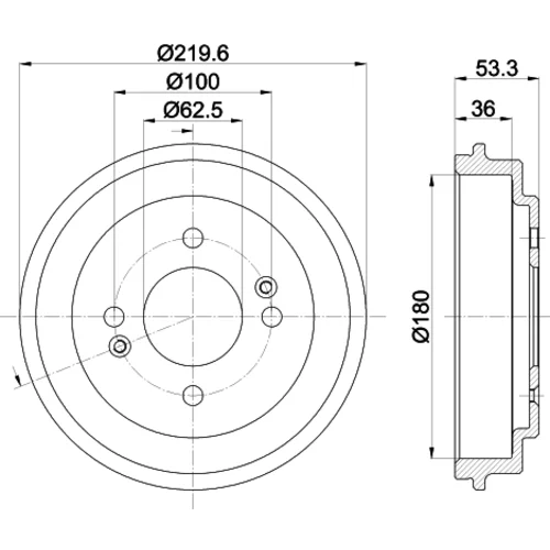Brzdový bubon 8DT 355 303-061 /HELLA/ - obr. 3