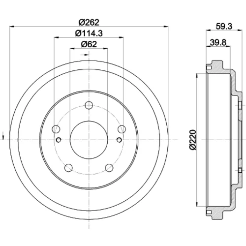 Brzdový bubon 8DT 355 303-241 /HELLA/ - obr. 3