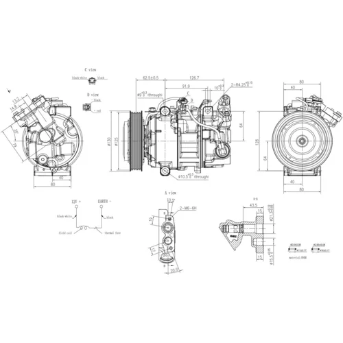 Kompresor klimatizácie 8FK 366 201-921 /HELLA/ - obr. 5