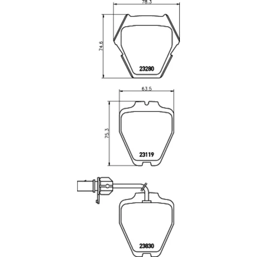 Sada brzdových platničiek kotúčovej brzdy 8DB 355 009-031 /HELLA/ - obr. 3