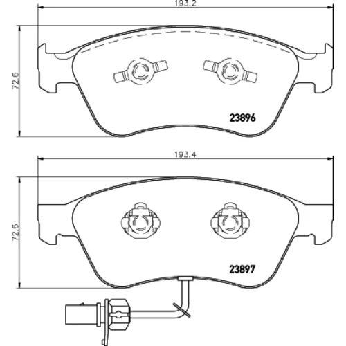 Sada brzdových platničiek kotúčovej brzdy 8DB 355 009-211 /HELLA/ - obr. 3