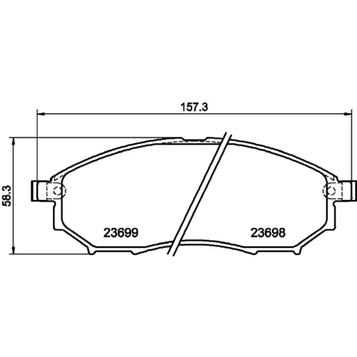 Sada brzdových platničiek kotúčovej brzdy 8DB 355 013-141 /HELLA/ - obr. 3