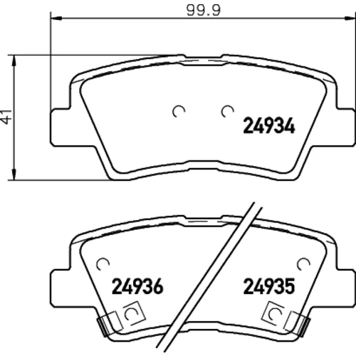 Sada brzdových platničiek kotúčovej brzdy 8DB 355 014-571 /HELLA/ - obr. 3