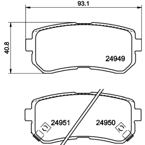 Sada brzdových platničiek kotúčovej brzdy 8DB 355 014-911 /HELLA/ - obr. 3