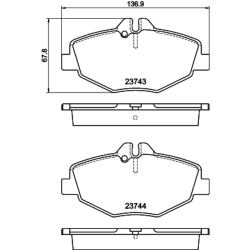 Sada brzdových platničiek kotúčovej brzdy 8DB 355 018-731 /HELLA/ - obr. 3