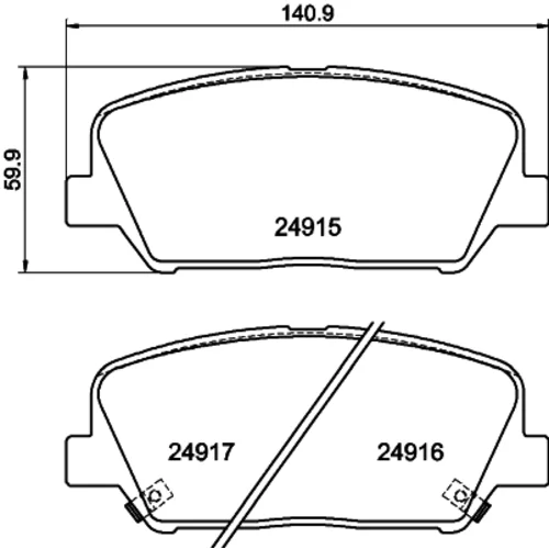 Sada brzdových platničiek kotúčovej brzdy 8DB 355 020-591 /HELLA/ - obr. 3