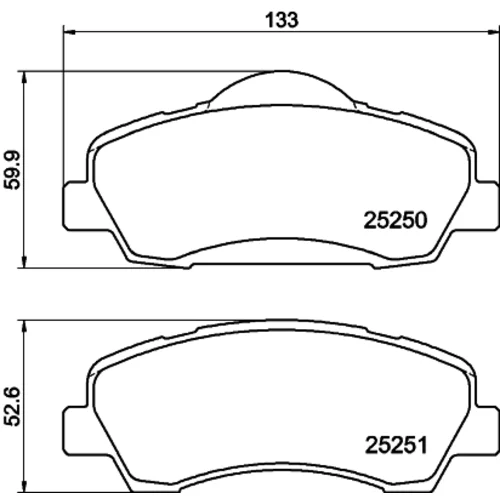 Sada brzdových platničiek kotúčovej brzdy 8DB 355 020-771 /HELLA/ - obr. 3
