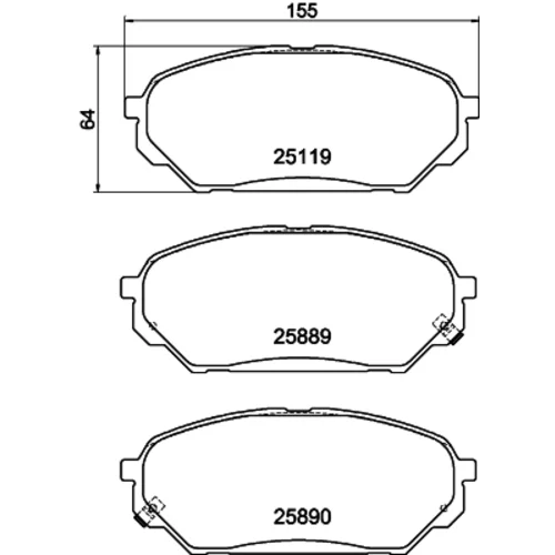 Sada brzdových platničiek kotúčovej brzdy 8DB 355 021-231 /HELLA/ - obr. 3