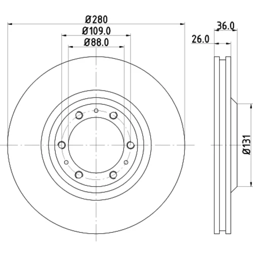 Brzdový kotúč 8DD 355 106-001 /HELLA/ - obr. 3