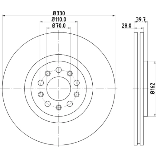 Brzdový kotúč 8DD 355 116-651 /HELLA/ - obr. 3