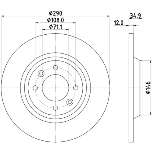 Brzdový kotúč 8DD 355 117-291 /HELLA/ - obr. 3