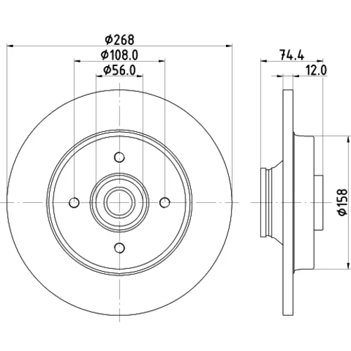 Brzdový kotúč 8DD 355 123-261 /HELLA/ - obr. 3