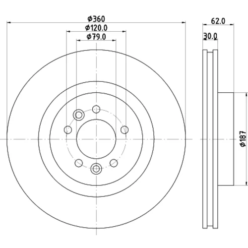 Brzdový kotúč 8DD 355 125-251 /HELLA/ - obr. 3