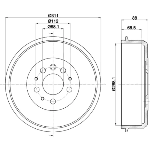 Brzdový bubon 8DT 355 301-721 /HELLA/ - obr. 3