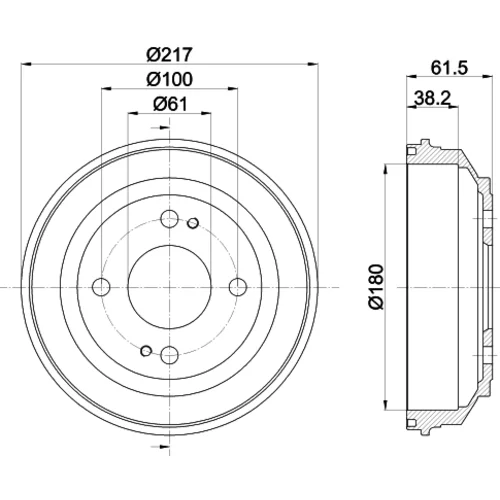 Brzdový bubon 8DT 355 302-051 /HELLA/ - obr. 3