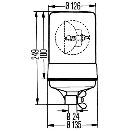 Výstražný otočný maják 2RL 004 957-111 /HELLA/ - obr. 2