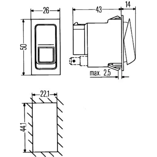 Spínač 6GM 007 832-191 /HELLA/ - obr. 1