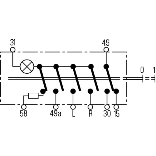 Vypínač výstražných smeroviek 6HH 004 175-021 /HELLA/ - obr. 1
