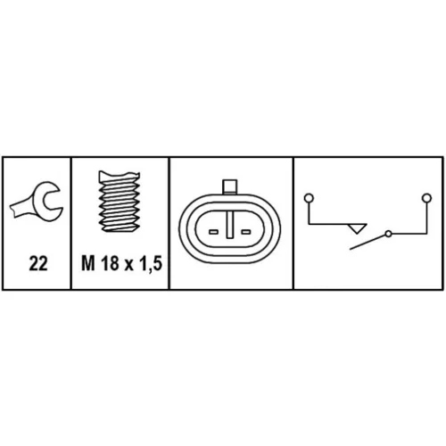 Spínač cúvacích svetiel 6ZF 008 621-301 /HELLA/ - obr. 1