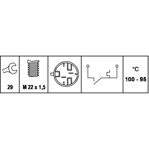 Teplotný spínač ventilátora chladenia 6ZT 007 807-021 /HELLA/ - obr. 1