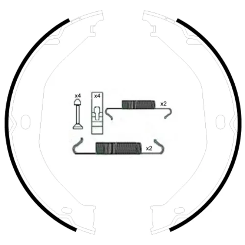 Sada brzd. čeľustí parkov. brzdy 8DA 355 050-891 /HELLA/