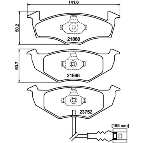 Sada brzdových platničiek kotúčovej brzdy 8DB 355 009-801 /HELLA/ - obr. 3