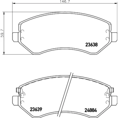 Sada brzdových platničiek kotúčovej brzdy 8DB 355 010-051 /HELLA/ - obr. 3
