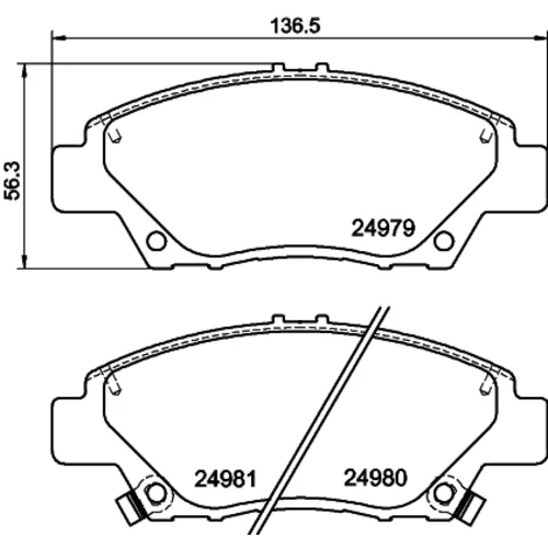 Sada brzdových platničiek kotúčovej brzdy 8DB 355 015-001 /HELLA/ - obr. 3