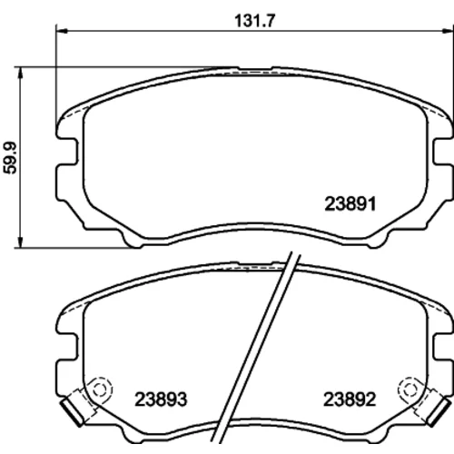 Sada brzdových platničiek kotúčovej brzdy 8DB 355 016-101 /HELLA/ - obr. 3