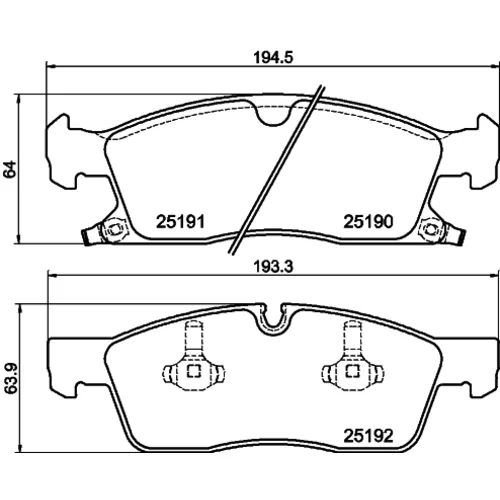 Sada brzdových platničiek kotúčovej brzdy 8DB 355 019-621 /HELLA/ - obr. 3