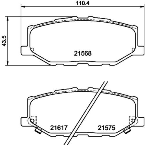 Sada brzdových platničiek kotúčovej brzdy 8DB 355 040-421 /HELLA/ - obr. 3
