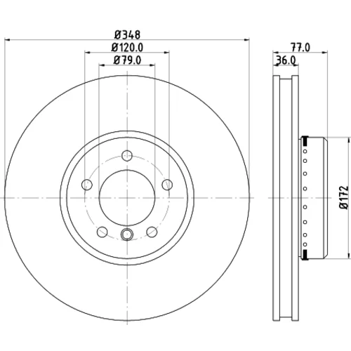 Brzdový kotúč 8DD 355 120-791 /HELLA/ - obr. 3