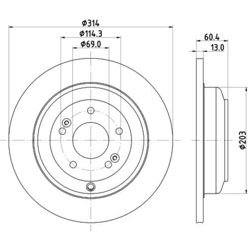 Brzdový kotúč 8DD 355 122-471 /HELLA/ - obr. 3