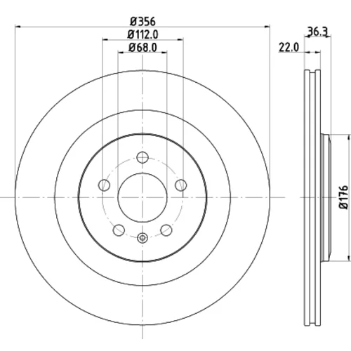 Brzdový kotúč 8DD 355 125-551 /HELLA/ - obr. 3