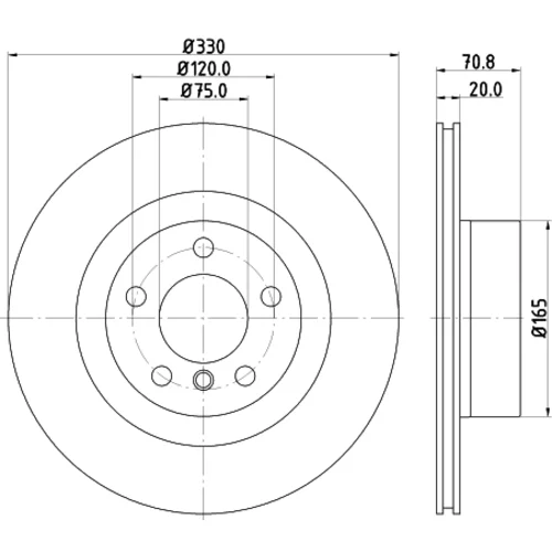 Brzdový kotúč 8DD 355 129-811 /HELLA/ - obr. 3