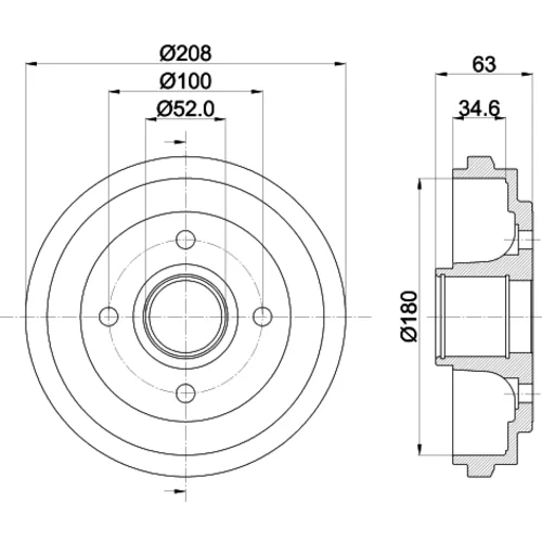 Brzdový bubon 8DT 355 300-381 /HELLA/ - obr. 3