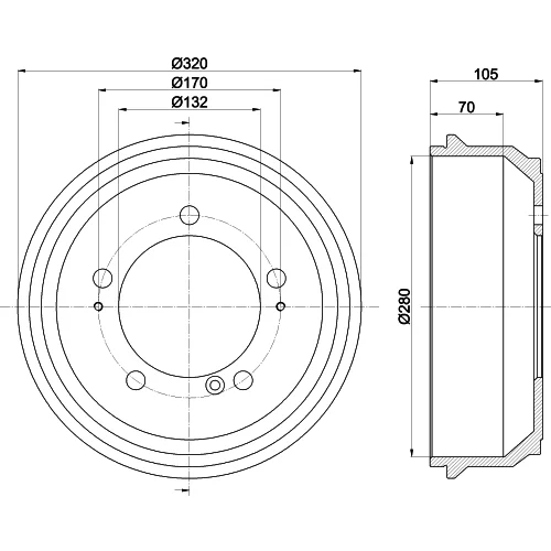 Brzdový bubon 8DT 355 300-631 /HELLA/ - obr. 3