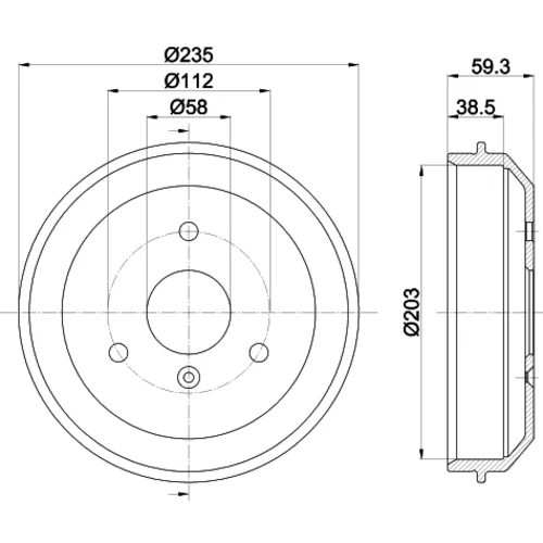 Brzdový bubon 8DT 355 301-581 /HELLA/ - obr. 3