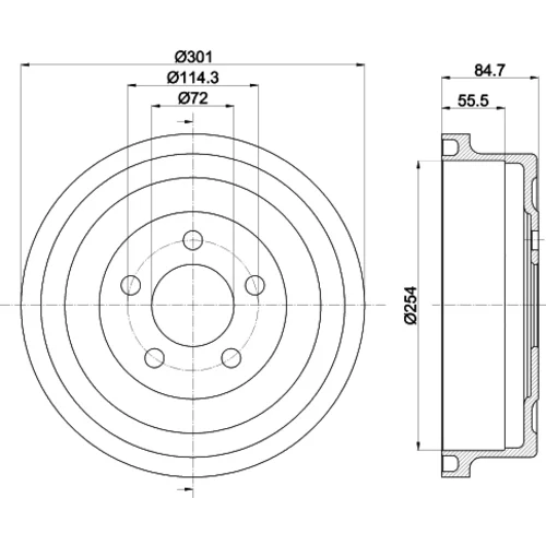 Brzdový bubon 8DT 355 302-571 /HELLA/ - obr. 3