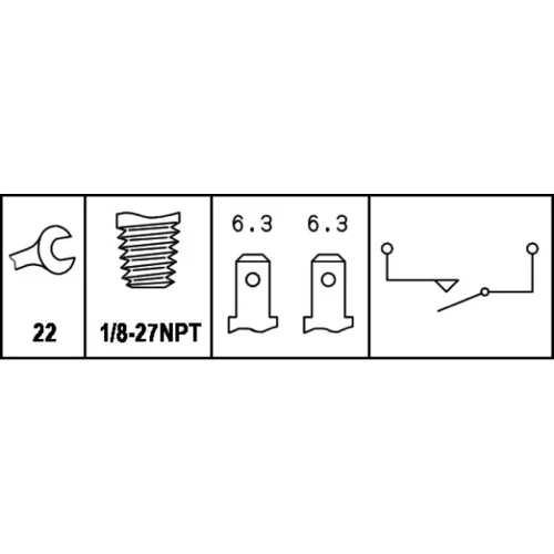Spínač brzdových svetiel 6DF 007 669-001 /HELLA/ - obr. 1