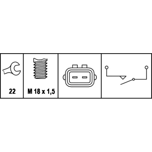 Spínač cúvacích svetiel 6ZF 008 621-001 /HELLA/ - obr. 1