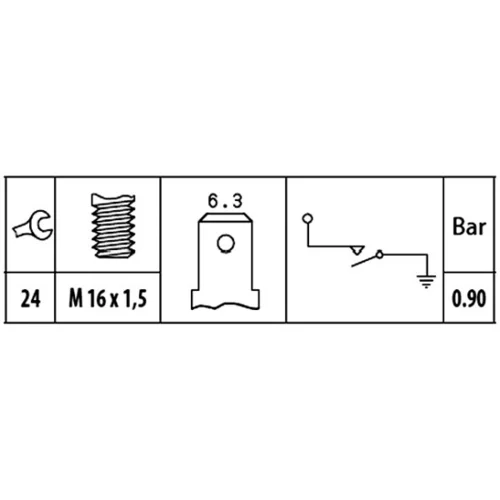 Olejový tlakový spínač 6ZL 003 259-291 /HELLA/ - obr. 1
