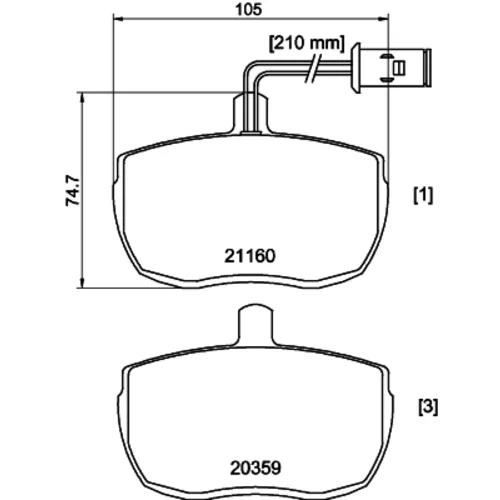 Sada brzdových platničiek kotúčovej brzdy 8DB 355 005-831 /HELLA/ - obr. 3