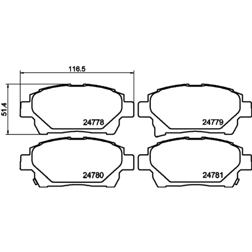 Sada brzdových platničiek kotúčovej brzdy 8DB 355 014-601 /HELLA/ - obr. 3